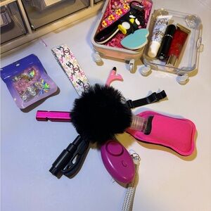 Punky pink emergency keychain set with add ons available